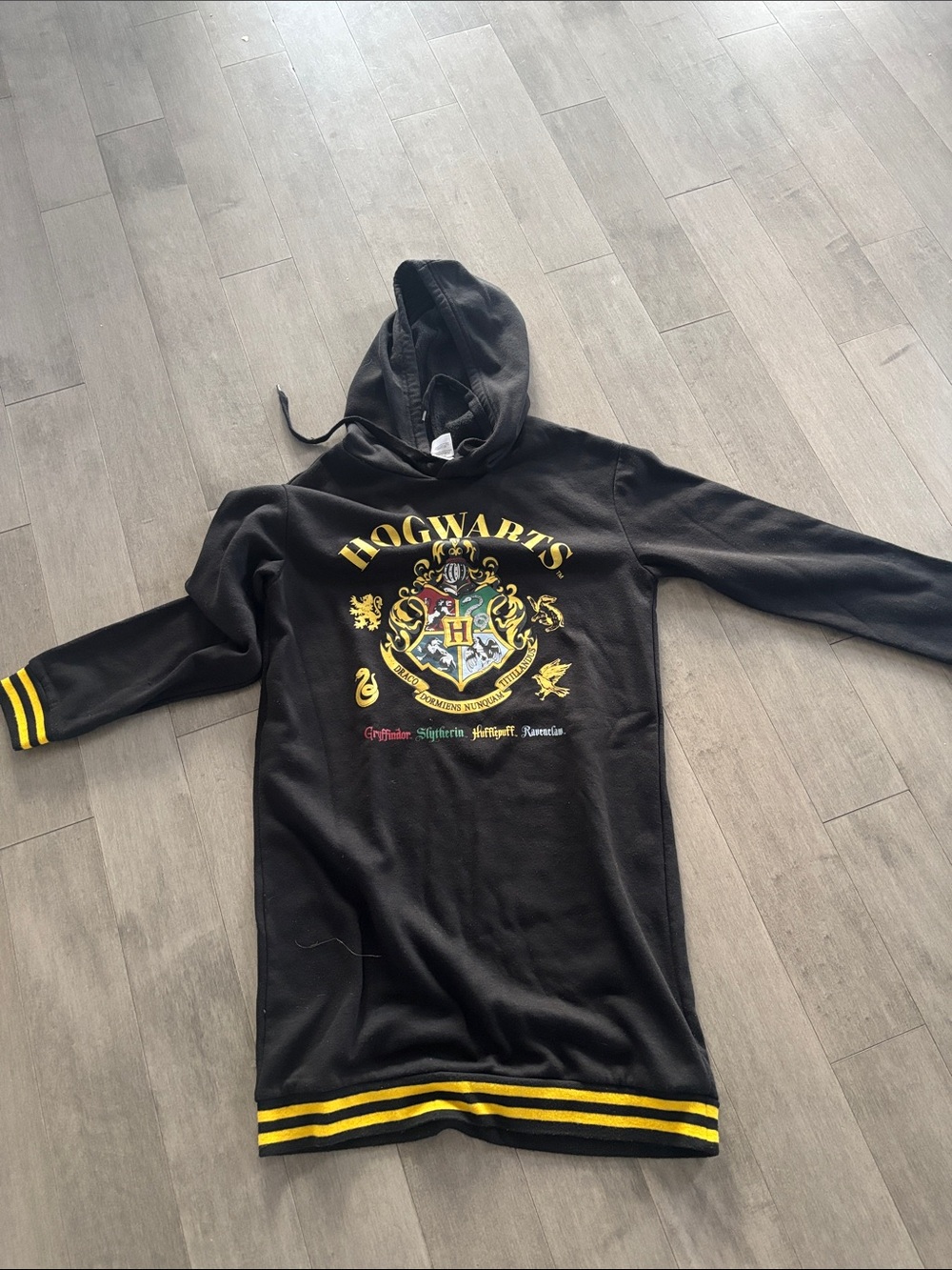 Hogwarts Crest Black Hoodie with Gold Accents - Picture 3 of 8